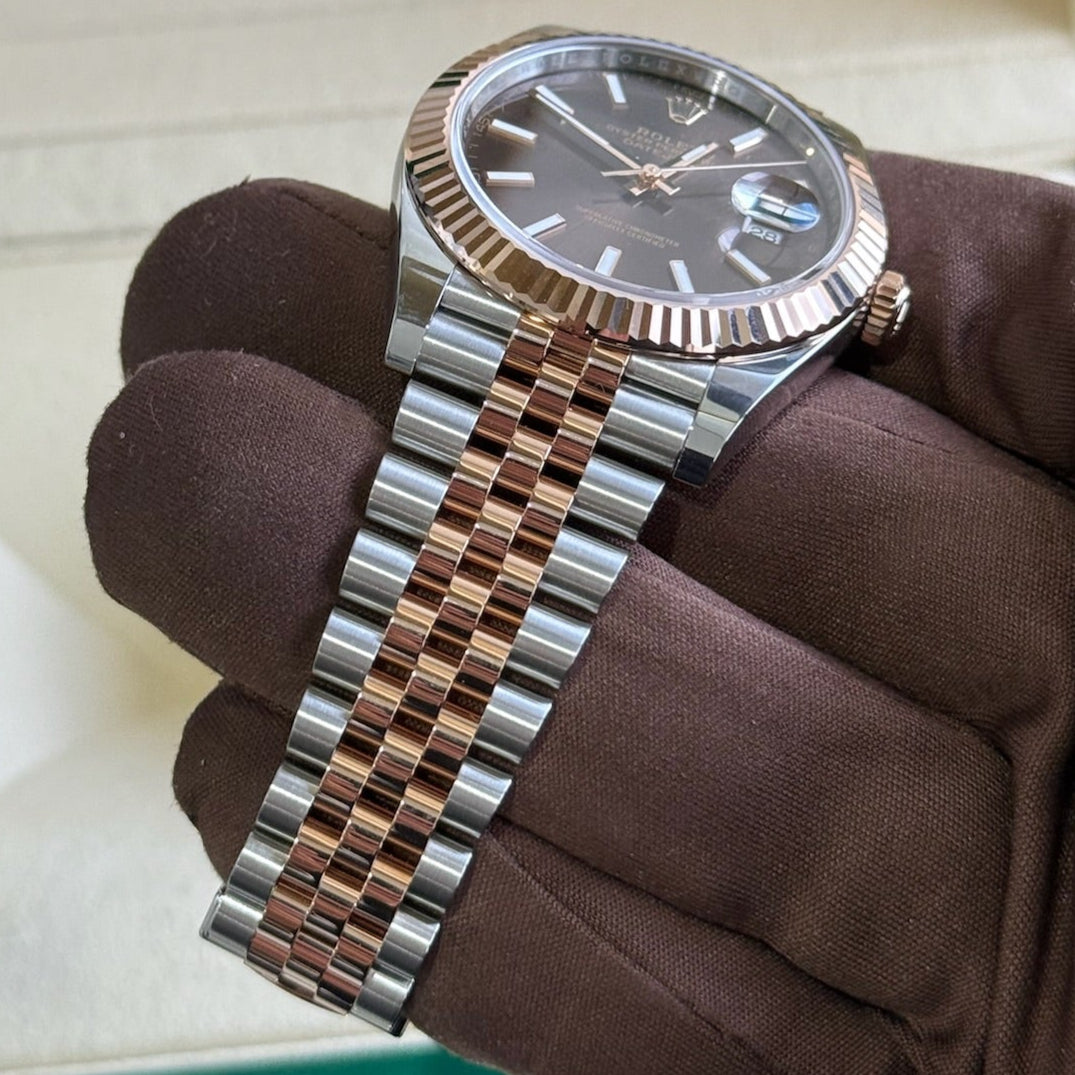 2025 Rolex Datejust 41 Chocolate Dial / 126331 / Two Tone Rose Gold / Jubilee Band / Brand New & Unworn - Just Watch It