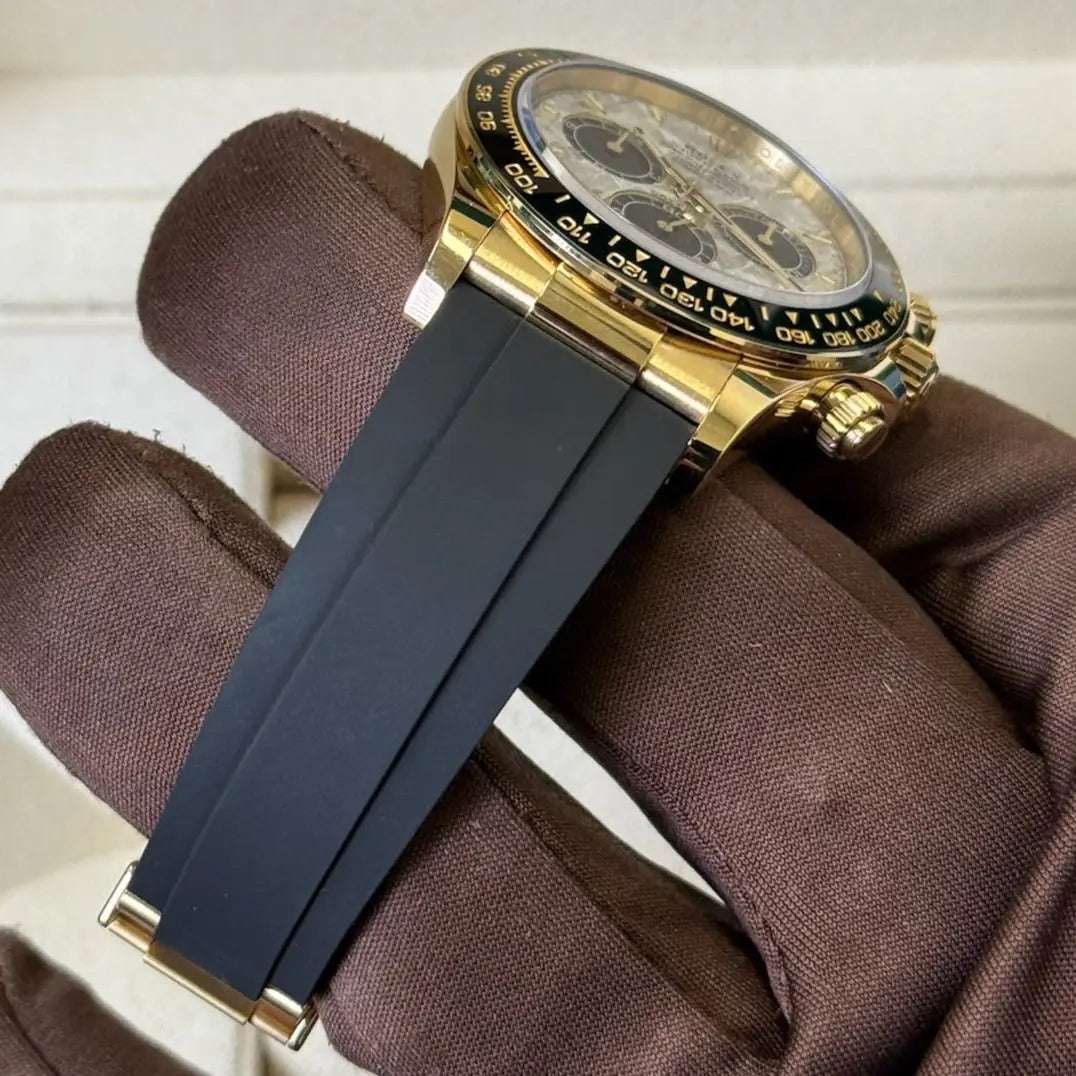 2025 Rolex Daytona Cosmograph Meteorite Dial 126518LN / Yellow Gold on Rubber Strap / Brand New & Unworn / Box & Papers Just Watch It