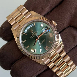 2023 Rolex Day Date 40 Olive Dial / 228235 / Rose Gold / Presidential Bracelet / Like New - Just Watch It
