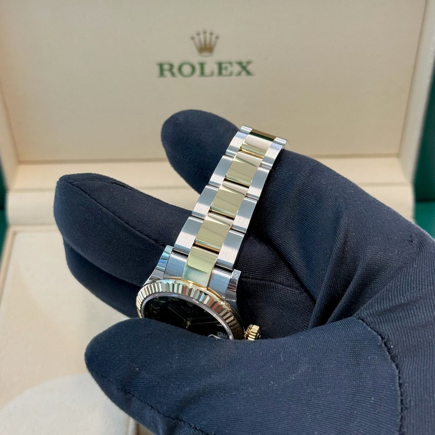 2025 Rolex Datejust 31 Green Roman Numeral Dial with Diamond VI / Yellow Gold & Steel / Brand New & Unworn / Box & Papers Just Watch It
