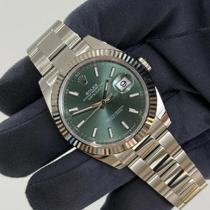 2025 Rolex Datejust 41 Mint Green / 126334 / Oyster Band / Steel / Brand New & Unworn