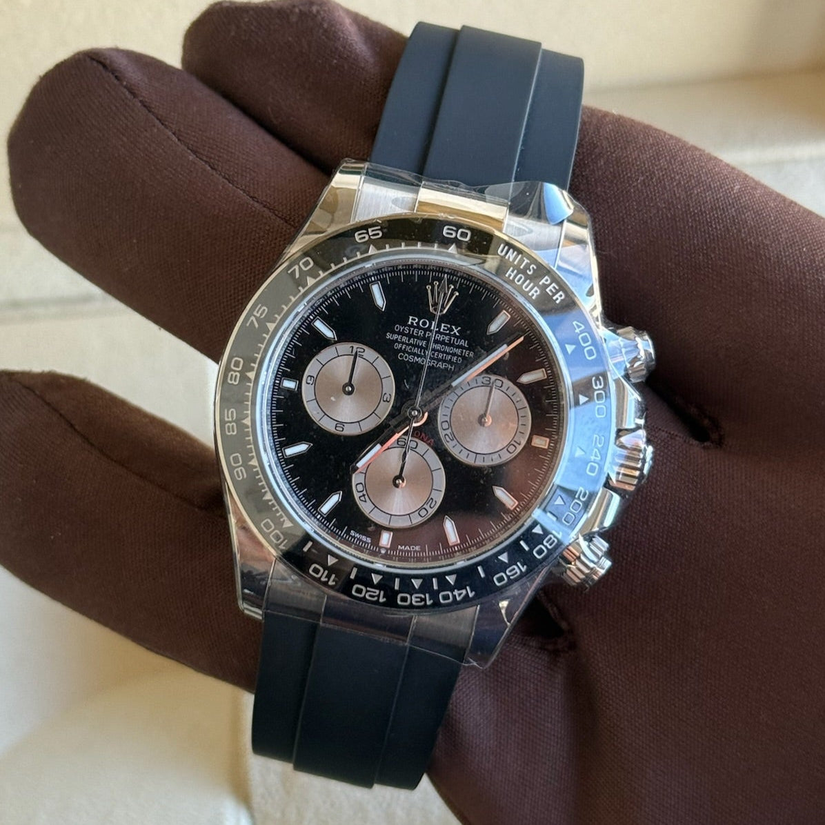 2024 Rolex Cosmograph Daytona Baby “Le Mans” Black Bezel Black Index Dial / 126519LN / White Gold on Oysterflex / 40mm Just Watch It