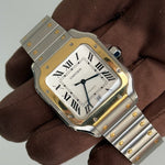 2023 Cartier Santos Large White Roman Numeral Dial / W2SA0009 / Two Tone Yellow Gold & Steel / Mint Condition - Just Watch It