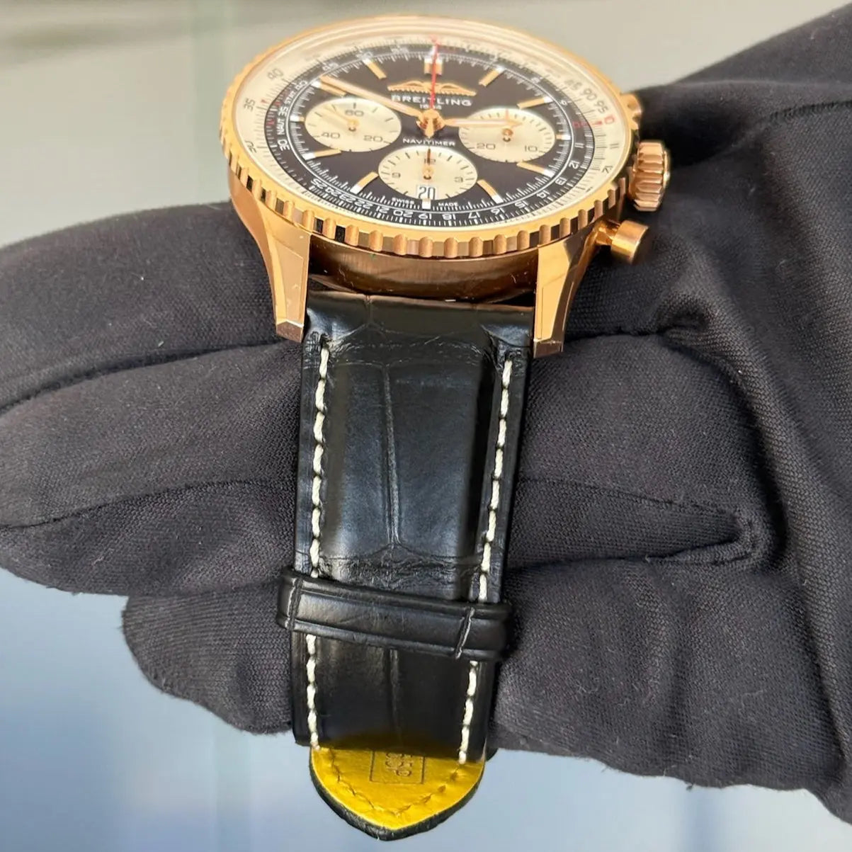 2024 Breitling Navitimer 1 B01 Chronograph / RB0138211B1P1 / Rose Gold on Crocodile Skin / 43mm / Brand New & Unworn - Just Watch It