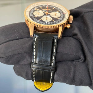 2024 Breitling Navitimer 1 B01 Chronograph / RB0138211B1P1 / Rose Gold on Crocodile Skin / 43mm / Brand New & Unworn