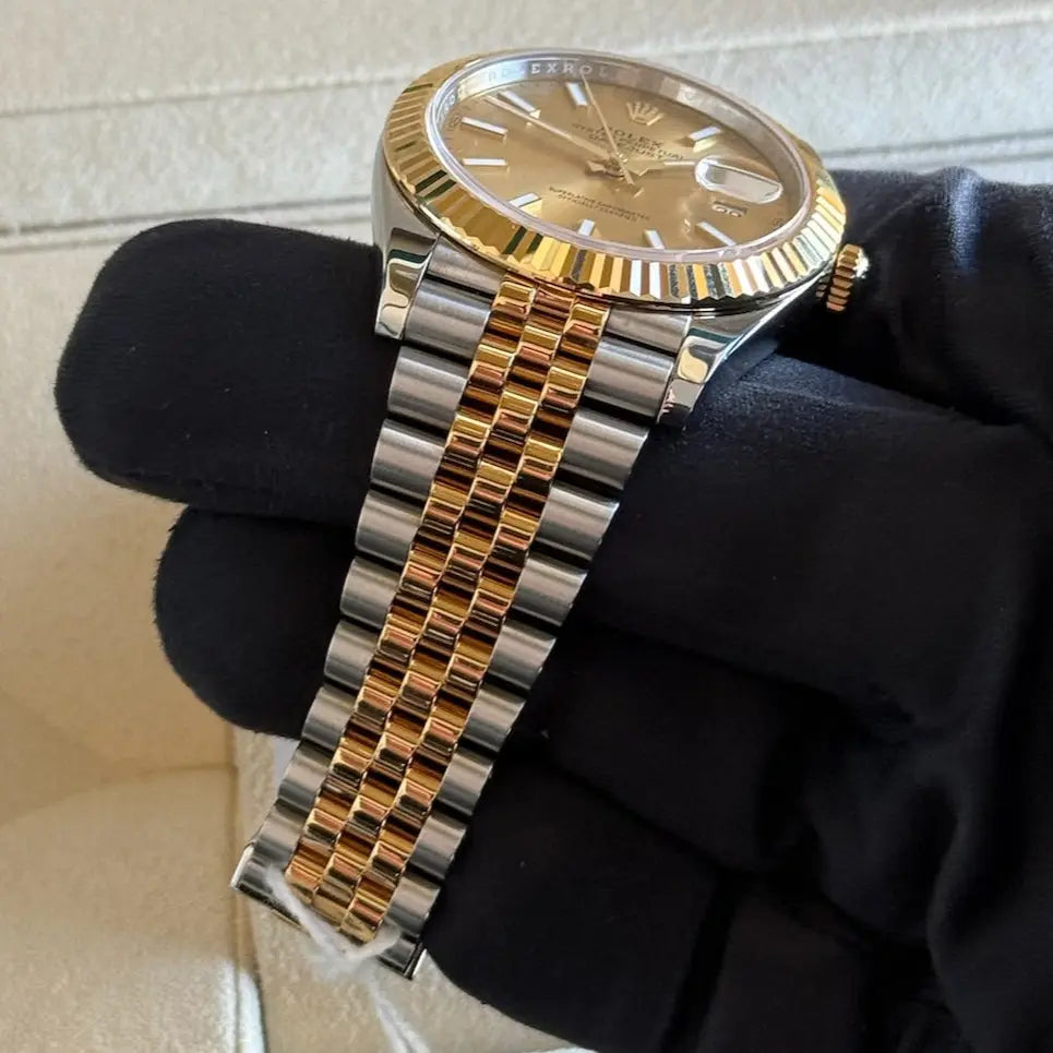 2025 Rolex Datejust 41 Champagne Index Dial / 126334 / Two Tone Yellow Gold / Jubilee Band / 41mm / Box & Papers Just Watch It