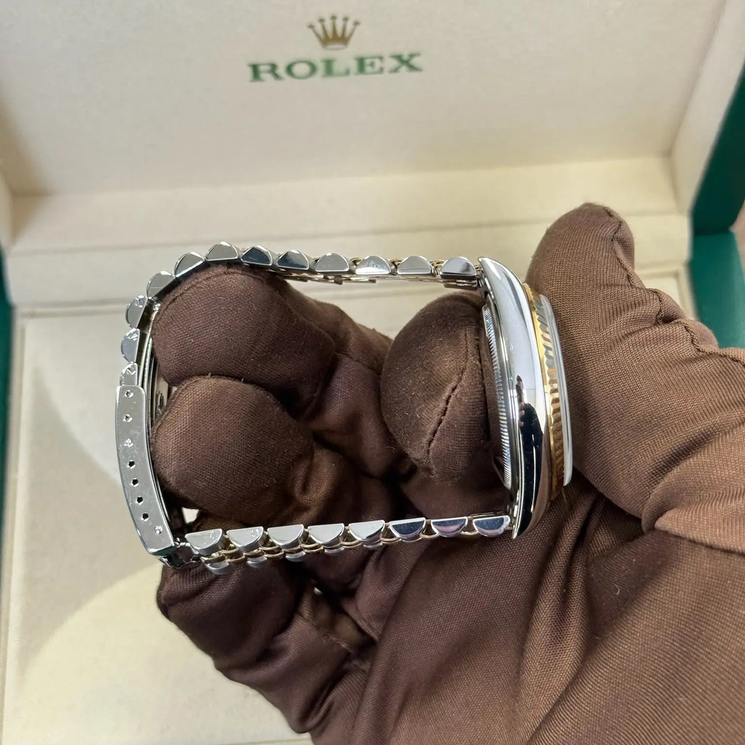 1995 Rolex Datejust 36 Blue Vignette Diamond Dial / 16233 / Two Tone Yellow Gold / Excellent Condition / Watch & Box Only Just Watch It