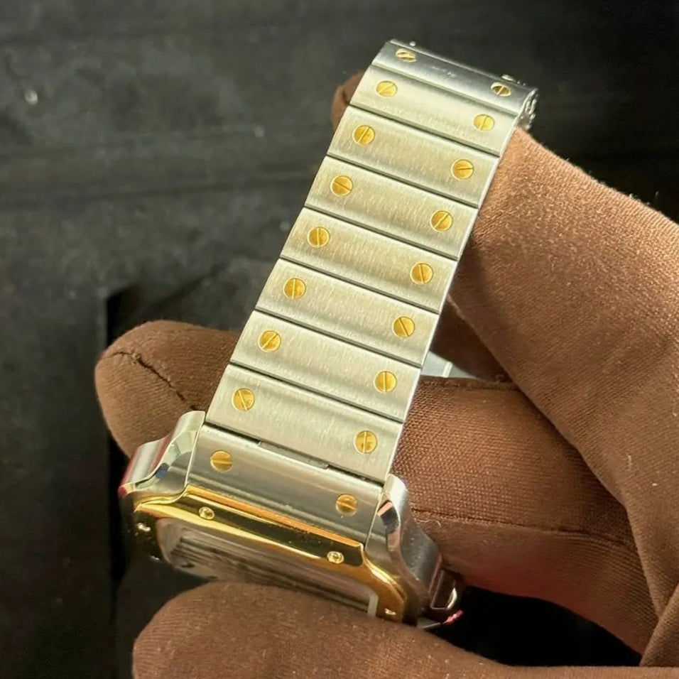 2023 Cartier Santos Large White Roman Numeral Dial / W2SA0009 / Two Tone Yellow Gold & Steel / Mint Condition - Just Watch It