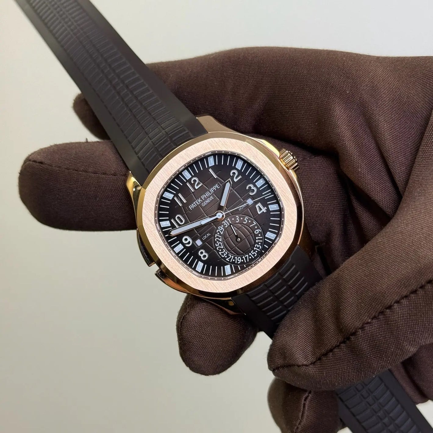 2025 Patek Philippe 5164R Aquanaut Travel Time / Rose Gold on Rubber Strap / Brand New & Unworn / Box & Papers Just Watch It
