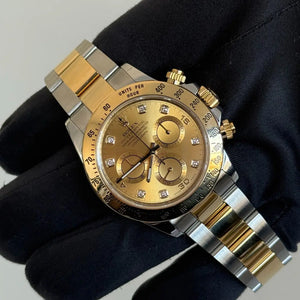 2014 Rolex Cosmograph Daytona Champagne Diamond Dial / 116503 / Two Tone Yellow Gold / 40mm / Box & Papers Just Watch It