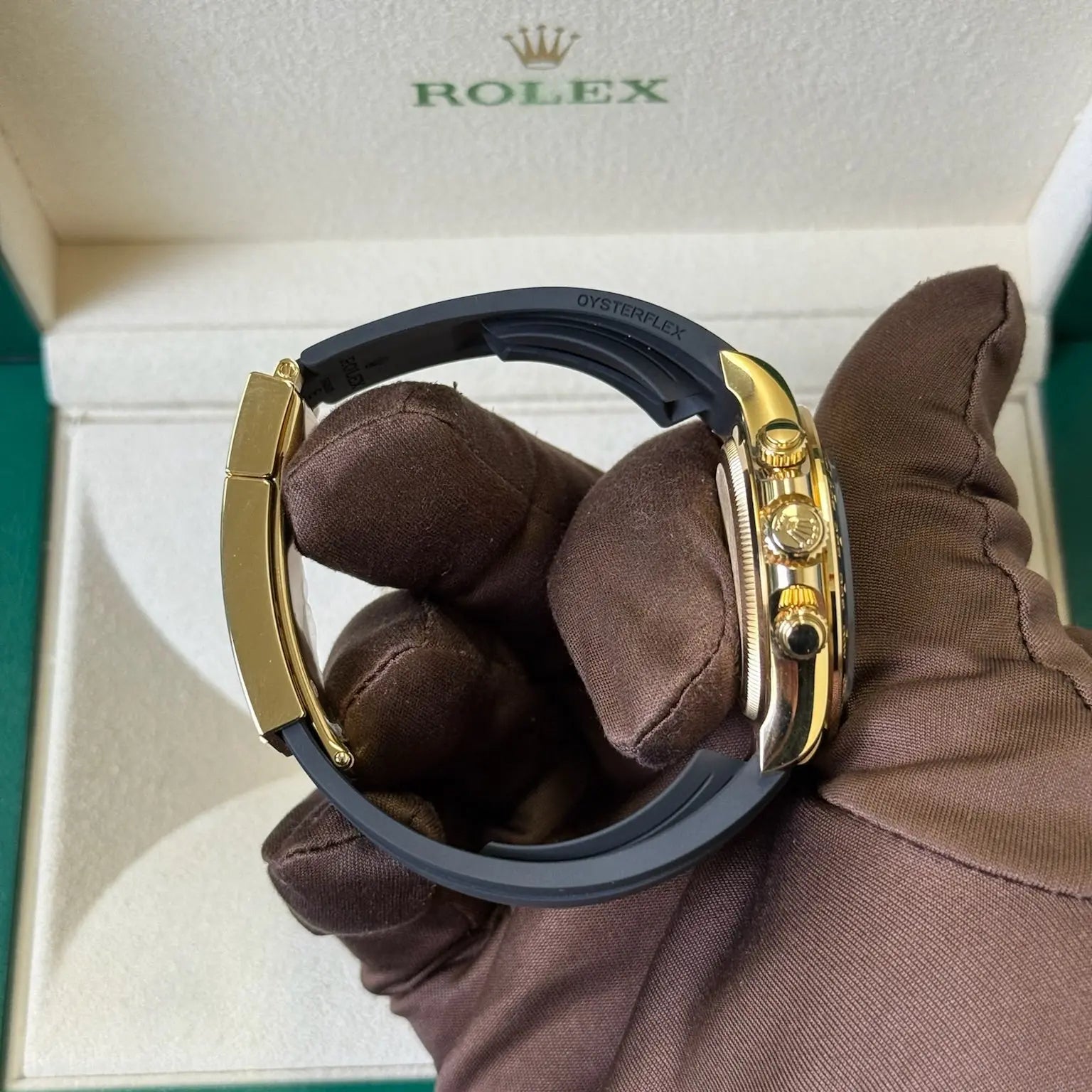 2025 Rolex Daytona Cosmograph Meteorite Dial 126518LN / Yellow Gold on Rubber Strap / Brand New & Unworn / Box & Papers Just Watch It