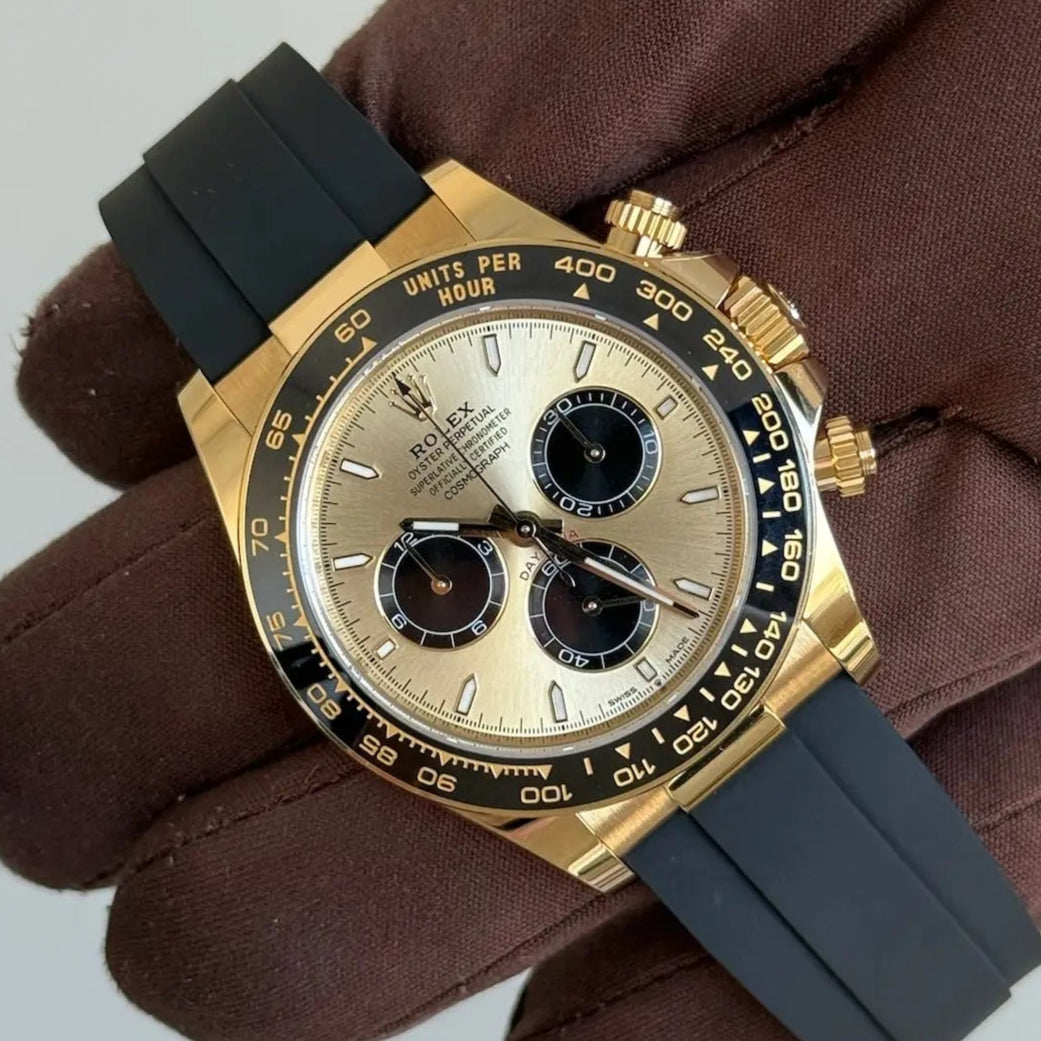 2024 Rolex Daytona Cosmograph ‘Pikachu’ / 126518LN / Yellow Gold on Rubber Strap / 40mm / Brand New & Unworn - Just Watch It