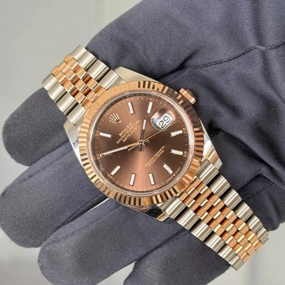 2024 Datejust 41 Chocolate Dial / 126331 / Jubilee Band / Two Tone Rose Gold & Steel / Like New - Just Watch It