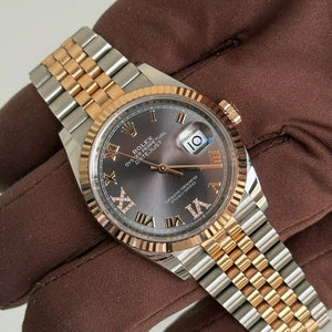 2021 Rolex Datejust 36 Slate Diamond Set Dial / 126231 / Two Tone Rose Gold / Jubilee Band / Mint Condition