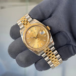 2007 Rolex Datejust 36 Champagne Dial 116233  / Two Tone Yellow Gold Gold / Box & Papers - Just Watch It Pty Ltd