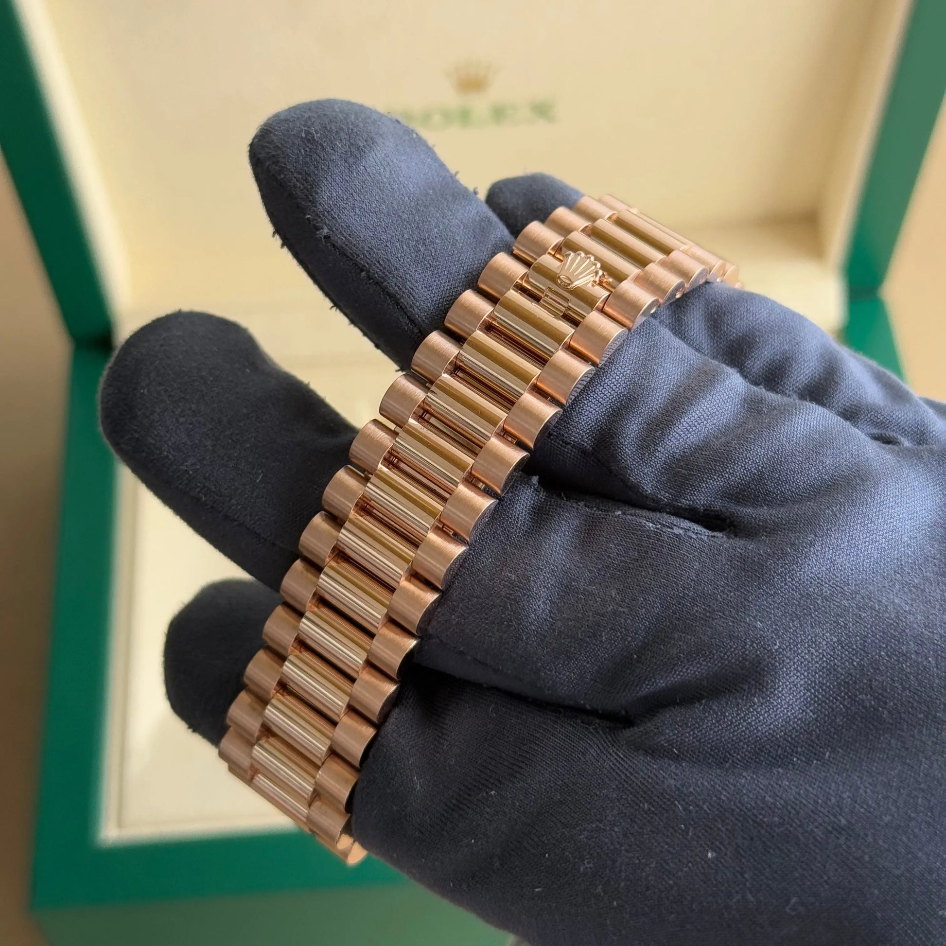 2023 Rolex Day Date 40 Olive Dial 228235 / Rose Gold / Like New / Box & Papers - Just Watch It Pty Ltd