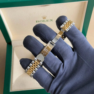 2025 Rolex Datejust 31 Black Mother of Pearl with Diamonds 278273 / Two Tone Yellow Gold / Box & Papers - Justwatchit