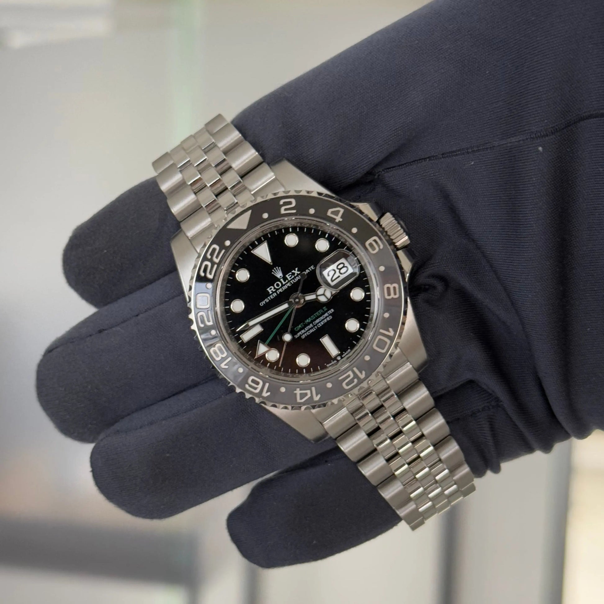 2025 Rolex GMT Master II Bruce Wayne 126710GRNR / Steel / Jubilee Band / Box & Papers - Justwatchit
