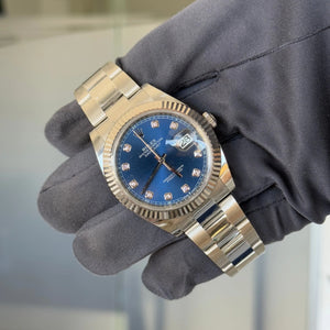 2025 Rolex Datejust 41 Blue Diamond Dial 126334 / Oyster Band / Brand New & Unworn - Justwatchit