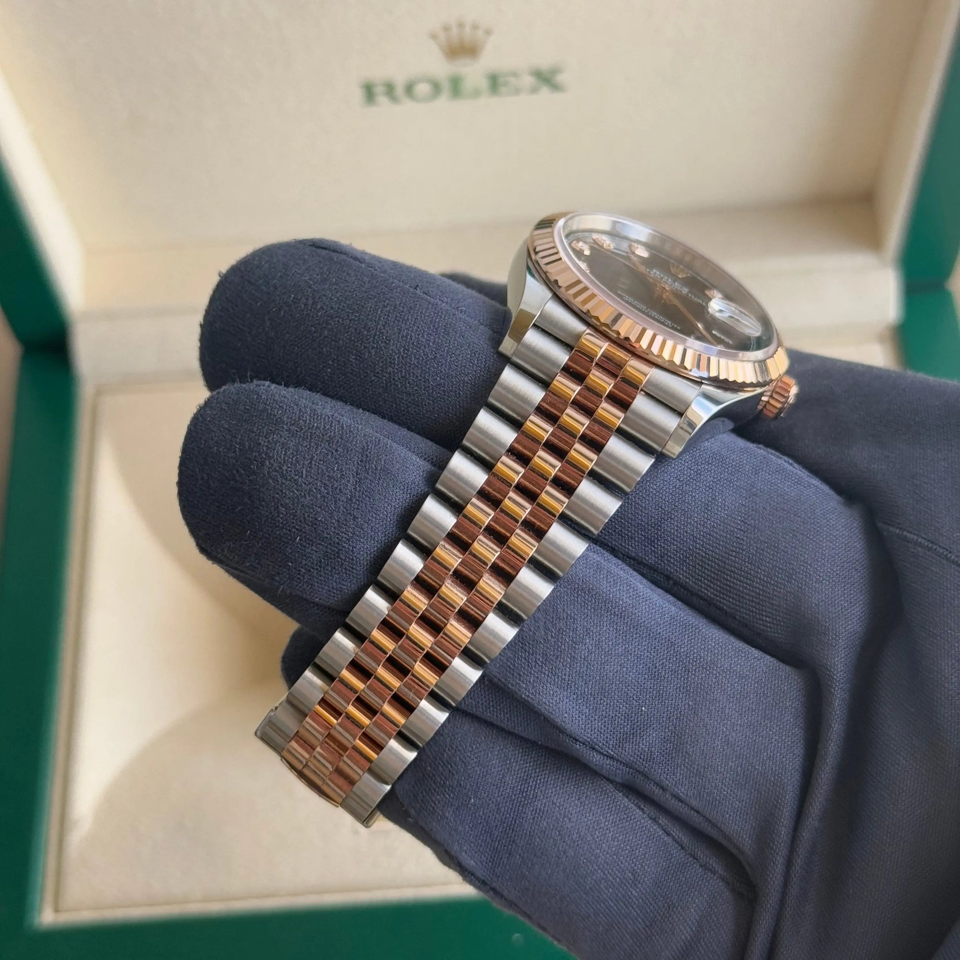 2024 Rolex Datejust 36 Black Diamond Dial 126231 / Two Tone Rose Gold / Like New - Justwatchit
