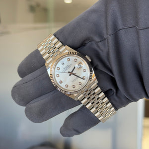 2025 Rolex Datejust 36 Mother of Pearl with Diamond Dial 126234 / Stainless Steel / Brand New & Unworn - Justwatchit